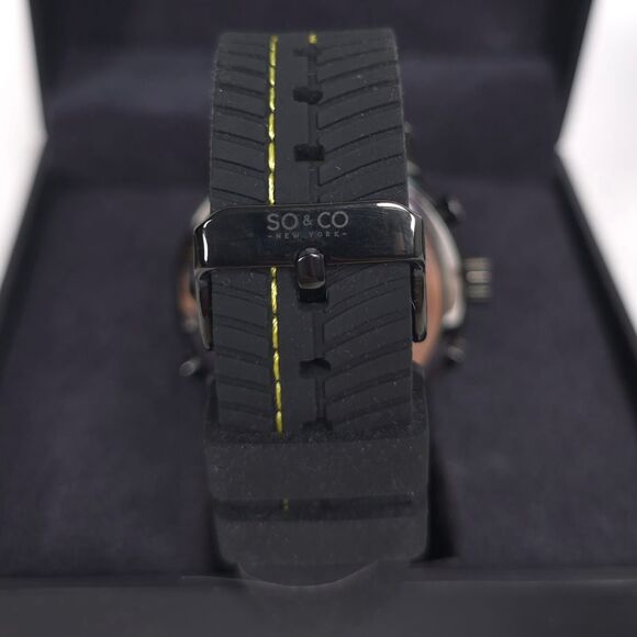 SO & CO NY New Mens Watch Analog Digital Black Yellow Sport 100M Water Resistant main image 4